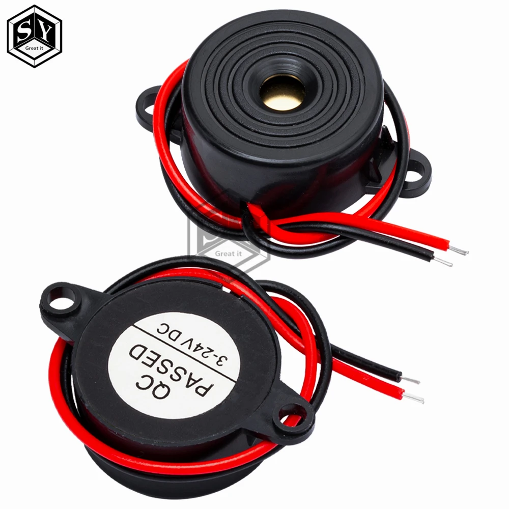 SFM-20B 높은 데시벨 활성 버저 경보 스피커 DC3-24V 연속 사운드 버저 2312 Arduino 용 압전 피에조 전자
