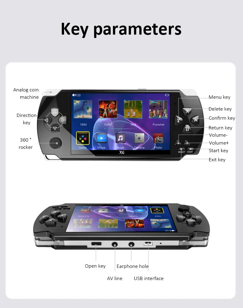 Video Game Console Player Handheld Gaming Portable Portatil Mini Arcade Videogames Electronic Machine Retrogame Play Vidio 2022