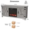 Fireplace TV Stand for Up to 65 Inches TVs, Farmhouse Center with Grooved Barn Doors, Media Console Table with Storage Cabinets 2