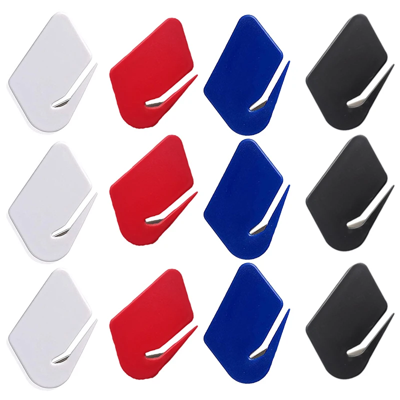 Mini 12Pcs Plastic Letter Opener Sharp Mail Envelope Opener Safety Papers Cutter Guarded Cutter Unboxing Knife Office Supplies