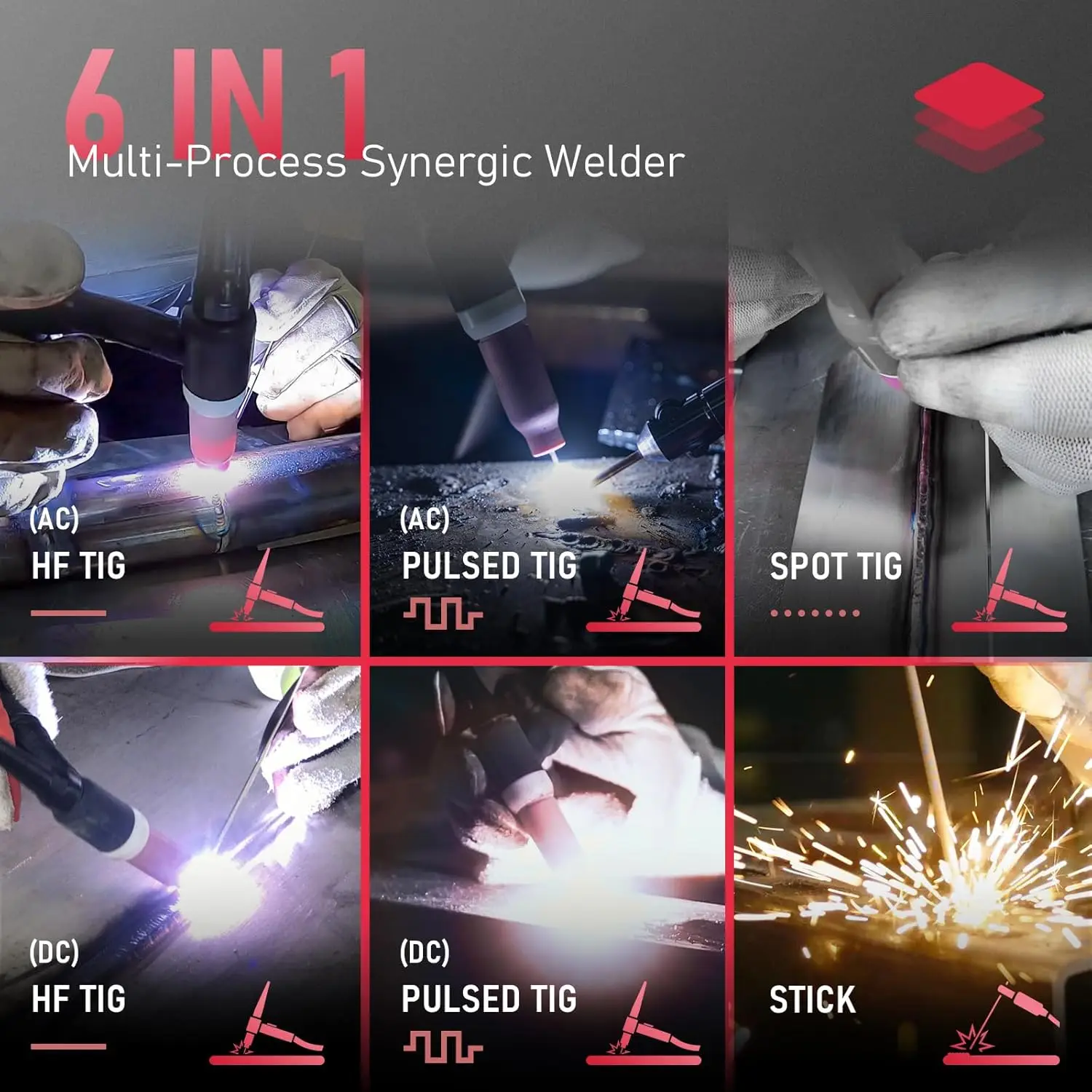 200A AC DC Aluminum Tig Welder with Pulse Large LED Display Digital Inverter STICK TIG 110 220V Dual Voltage TIG Welding