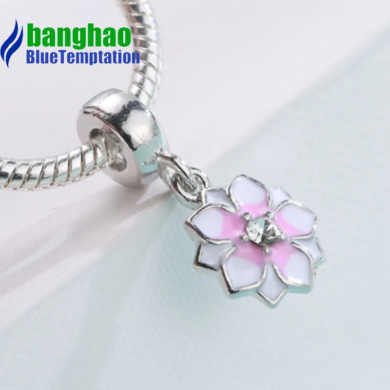 Wholesale DIY Fashion lotus Charm for making accessories for jewelry alloy pendants bracelets beads DGB442