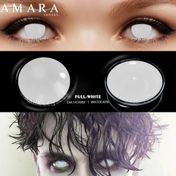 Vibrant Halloween Anime Cosplay Eye Lenses Set - White, Black & Red (BIND - WHITE)