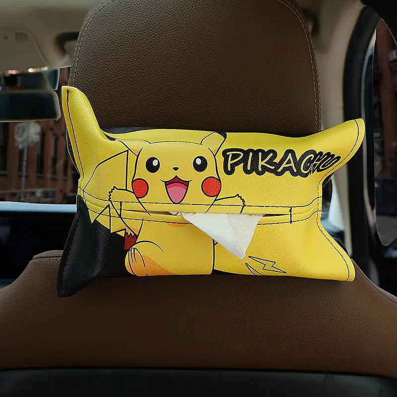 thumbnail image 1 of Almohada para reposacabezas de coche con dibujos animados de Pikachu, bonita almohada lumbar de cuero con espuma viscoelástica para el cuello, decoración para el coche, 1 of 5