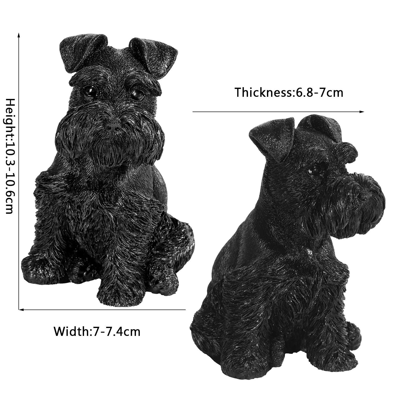 美しいミニシュナウザーの子犬の石,彫刻された黒の