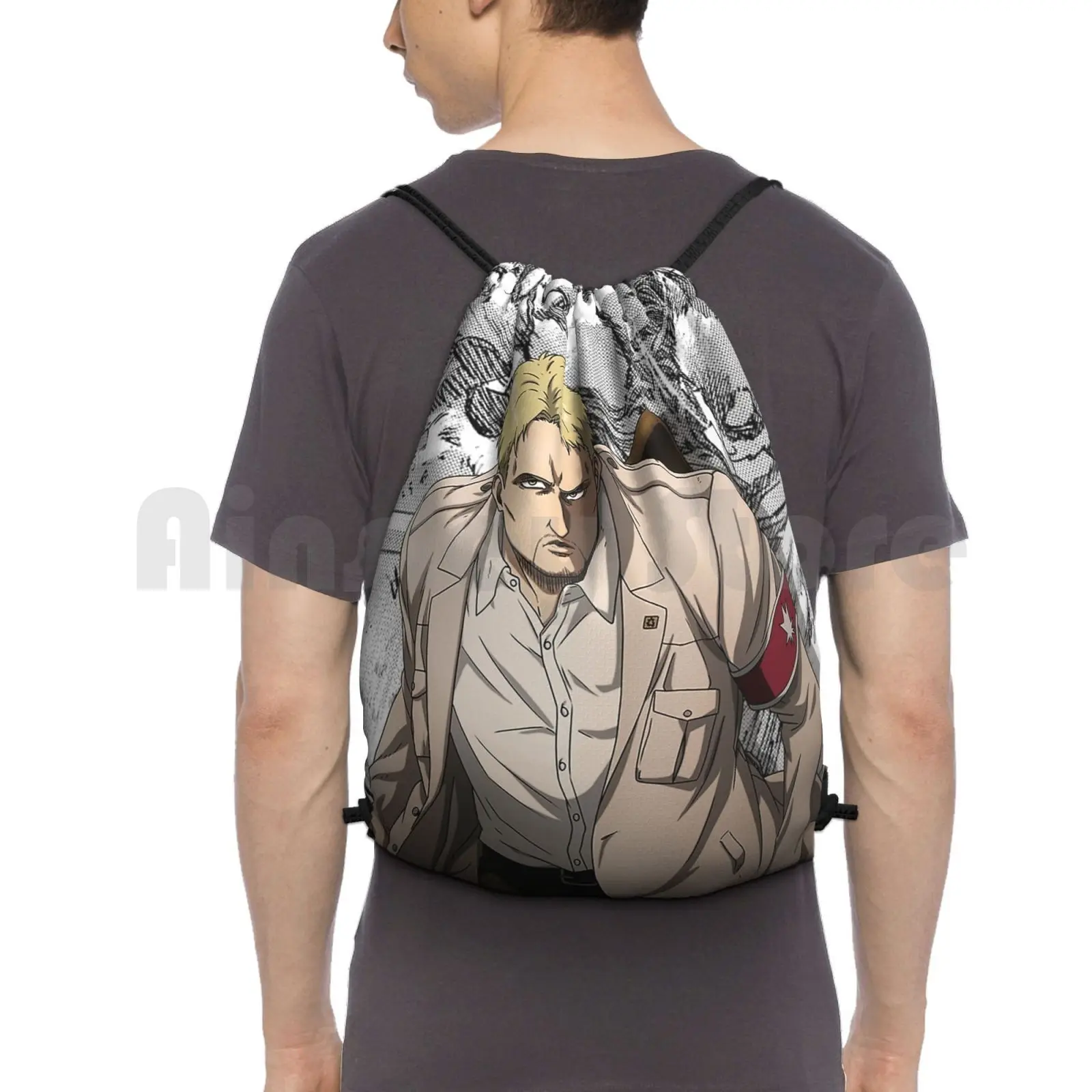 

Attack On Titan-Reiner Braun Backpack Drawstring Bag Riding Climbing Gym Bag Attack On Titan Aot Shingeki No Kyojin Snk