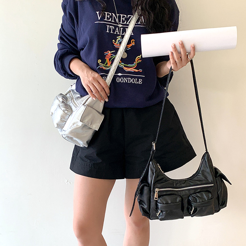 Women Leather Tote Handbag Soft PU Satchel Sling Bag Large Capacity Multi-Pocket Purse Crossbody Hobo Bag Girl Stylish Purse