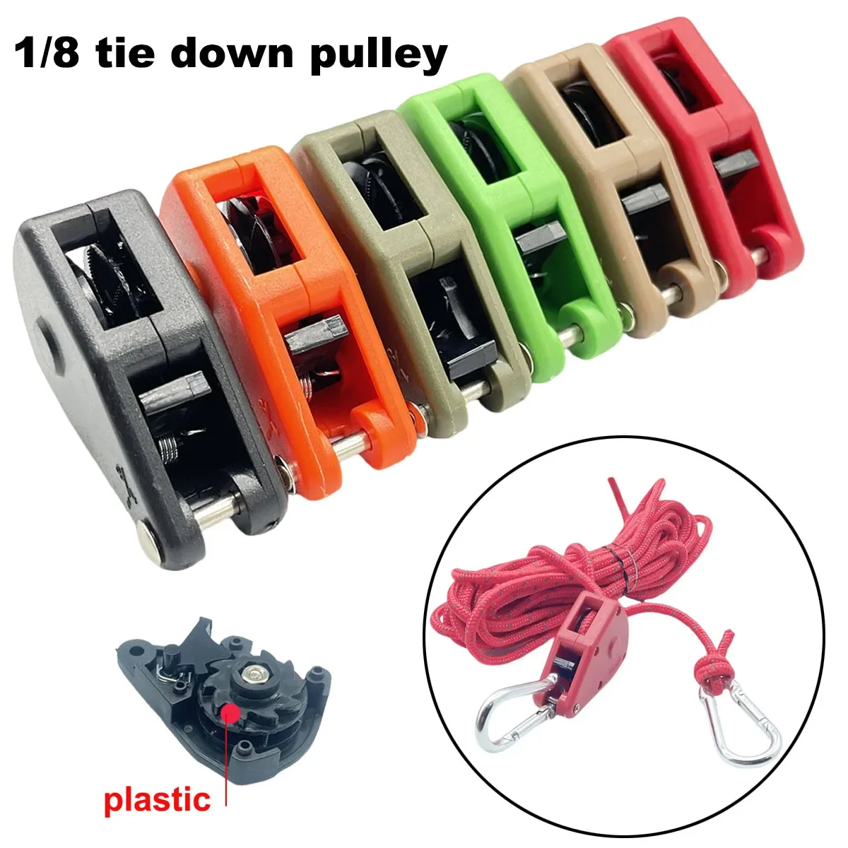 10pcs Tie Down Pulley Ratchet Hook Fastener Camping Wind Rope Tent Ratchet Outdoor Wind Rope Buckle Tightener for 3-4mm