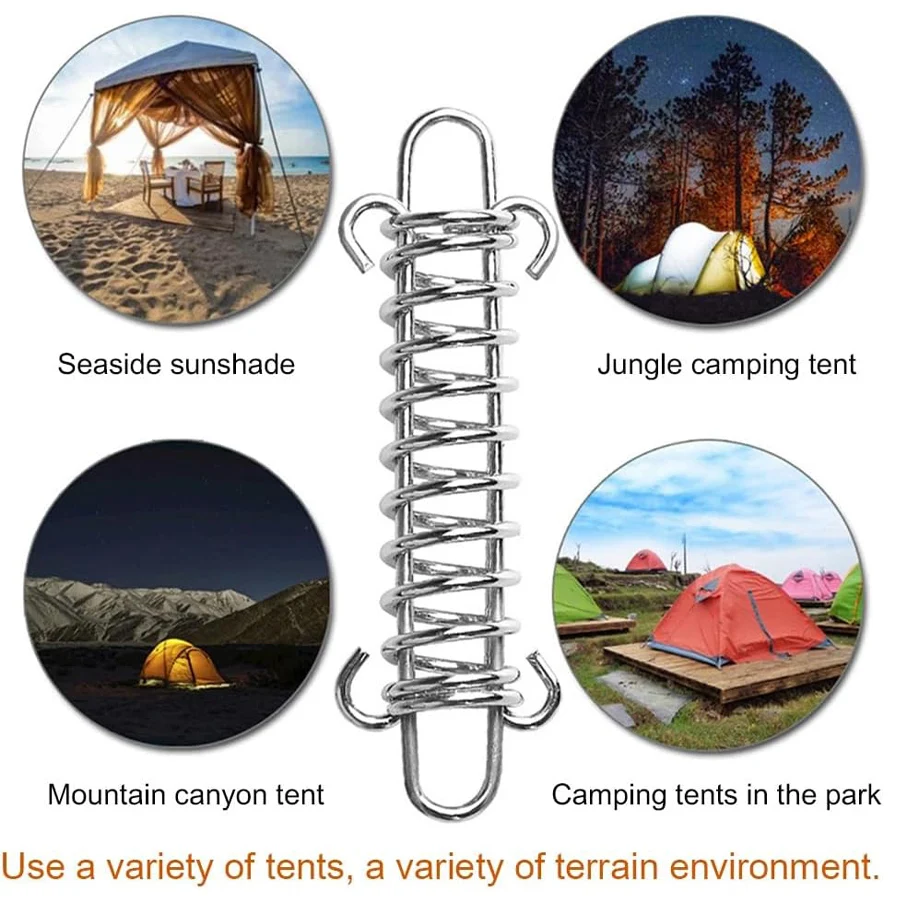 thumbnail image 2 of 4PCS Tent Wind Spring Buckles - Chrome Plated Shock Absorbers For Camping 2 of 10