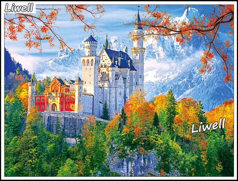 Peck Pinon ノイシュヴァンシュタイン城　油絵　絵画　大型サイズ Peck Pinon ノイシュヴァンシュタイン城 油絵 絵画 大型サイズ