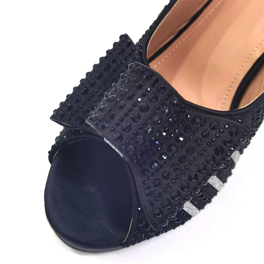 2024 più nuovo stile INS colore nero elegante tacchi alti Nigeria Design popolare scarpe da donna africane e Set di borse per la festa di nozze