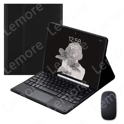 iPad 11 Keyboard Case with Touchpad and Pencil Slot - Protective Stand Cover - US English (Black with mouse)