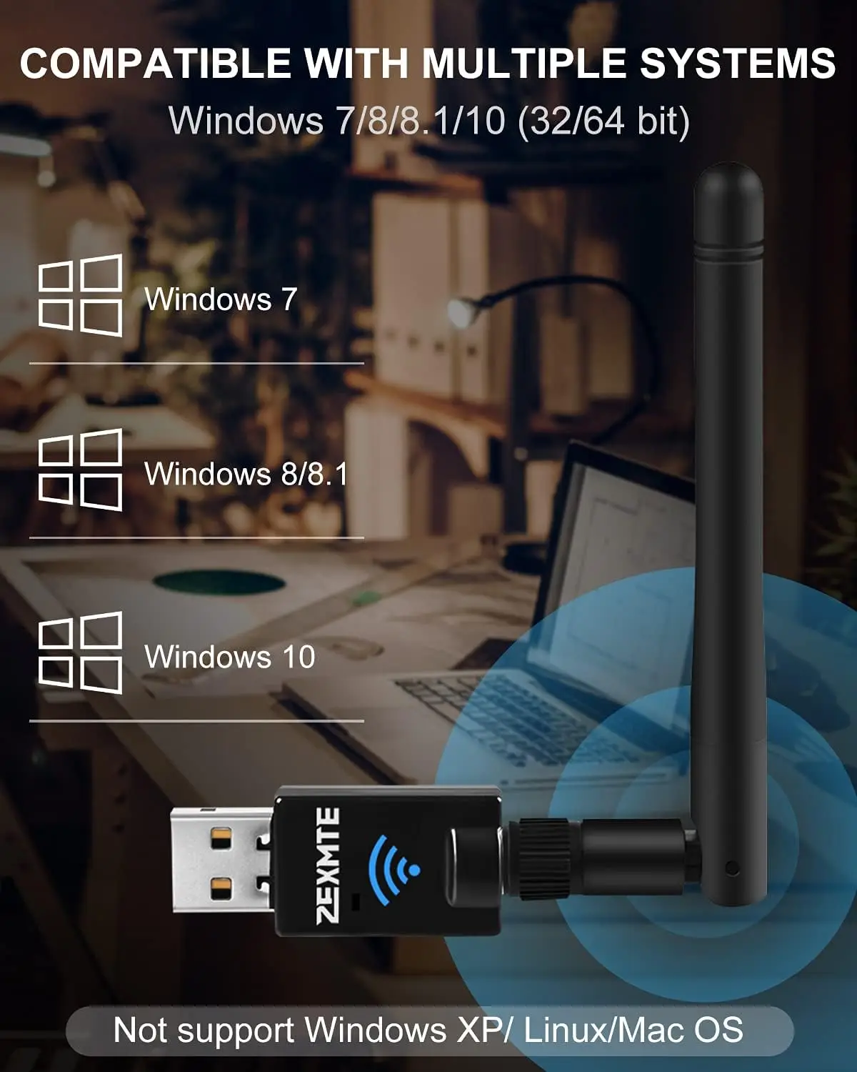 Адаптер Zexmte 100 М USB Bluetooth 5,0 20 М 50 М Bluetooth 5,1.