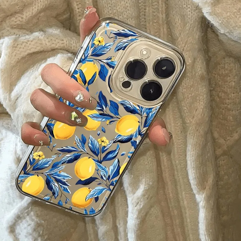 Vibrant Yellow Lemon Shockproof Transparent Phone Case