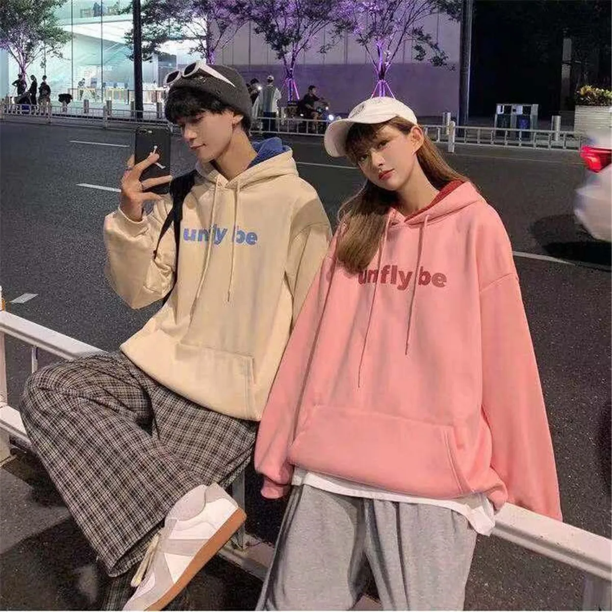 

Pink Couple Rabbit Sweatshirt Hoodie Hip Hop Autumn Winter Oversized Harajuku Japan High Street Brand Ears Coats Streetwear Girl