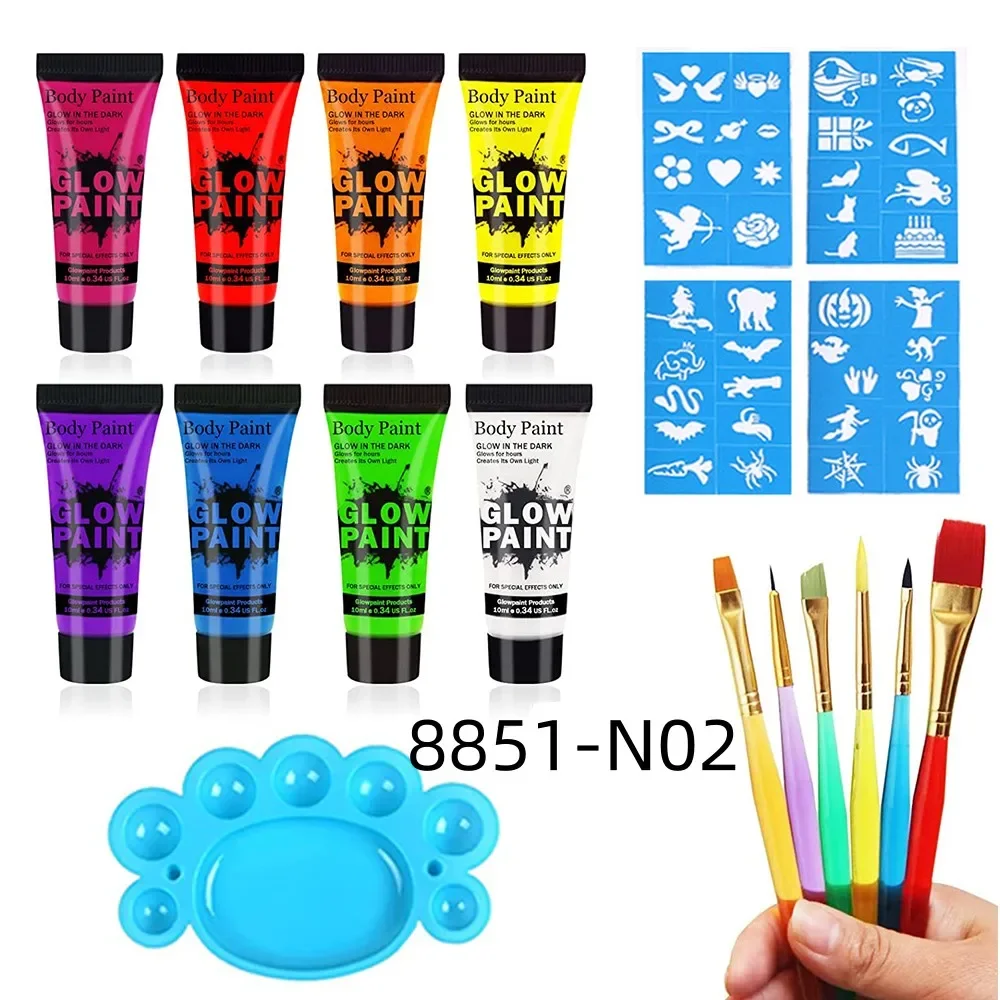 10 Colors Neon Fluorescent Body Paint Grow In The Dark Face Painting Skin-friendly  Luminous Paints Art Pigment Fluorescent - Glow Party Supplies - AliExpress