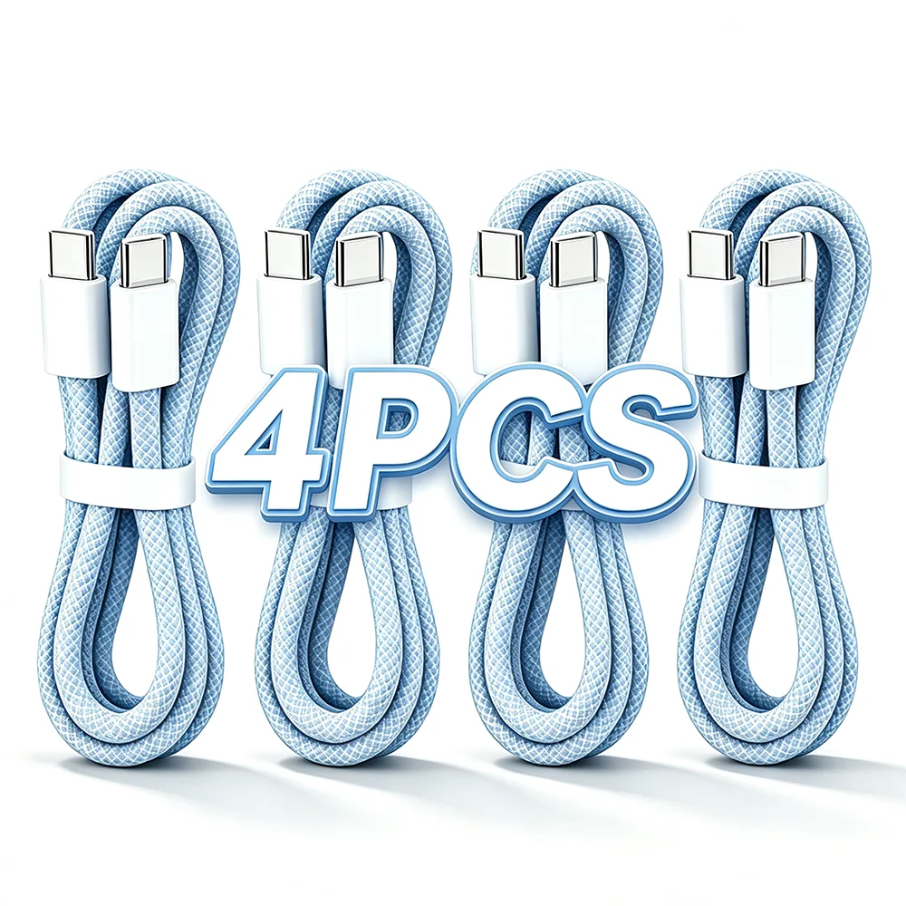 4-Pack USB-C to USB-C 60W Fast Charging Cables