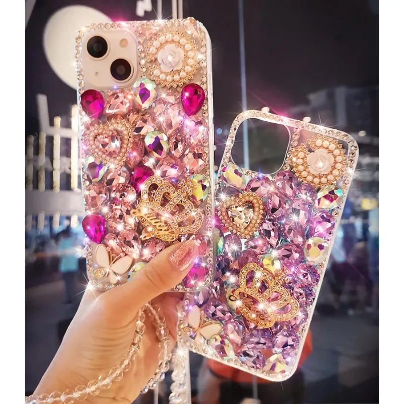 

Hot 3D Crown Diamond Glitter Bling Cases For Samsung GalaxyA30 A50 A70S A22 A32 5G A52 A71 4G A51 A72 A73 A53 A33 Phone Cover