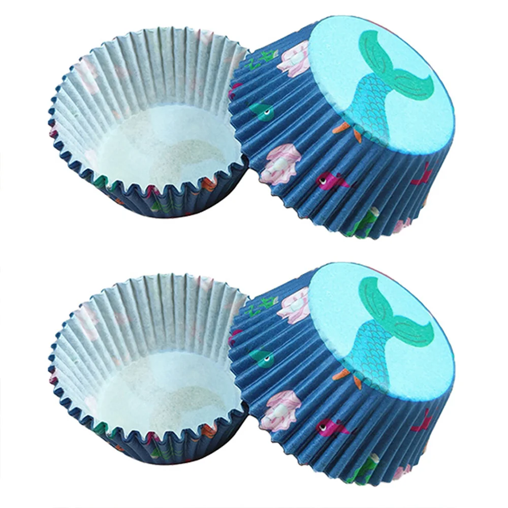 

Mermaid Tail Muffin Cupcake Liners Paper Cups for Mermaid Cake Decorations Supplies Mermaid Muffin Wrappers for Girl Birthday