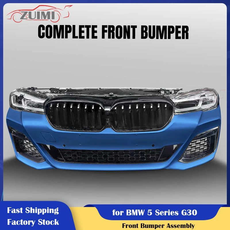 

G30 Pre-owned Front Bumper Assembly Body Kits Blue Grey White Complete Set PP Material Bumpers for BMW 5 Series G30