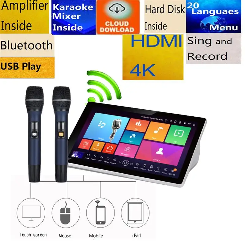 4tb Home Karaoke System 4k Jukebox Machine Touch Screen Karaoke Player
