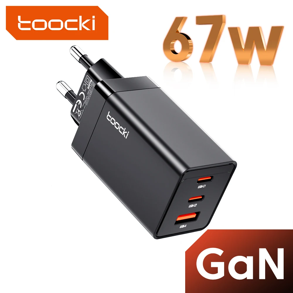 Toocki 67W GaN USB C Charger Quick Charge 65W 4.0 3.0 QC4.0 PD 3.0 PD