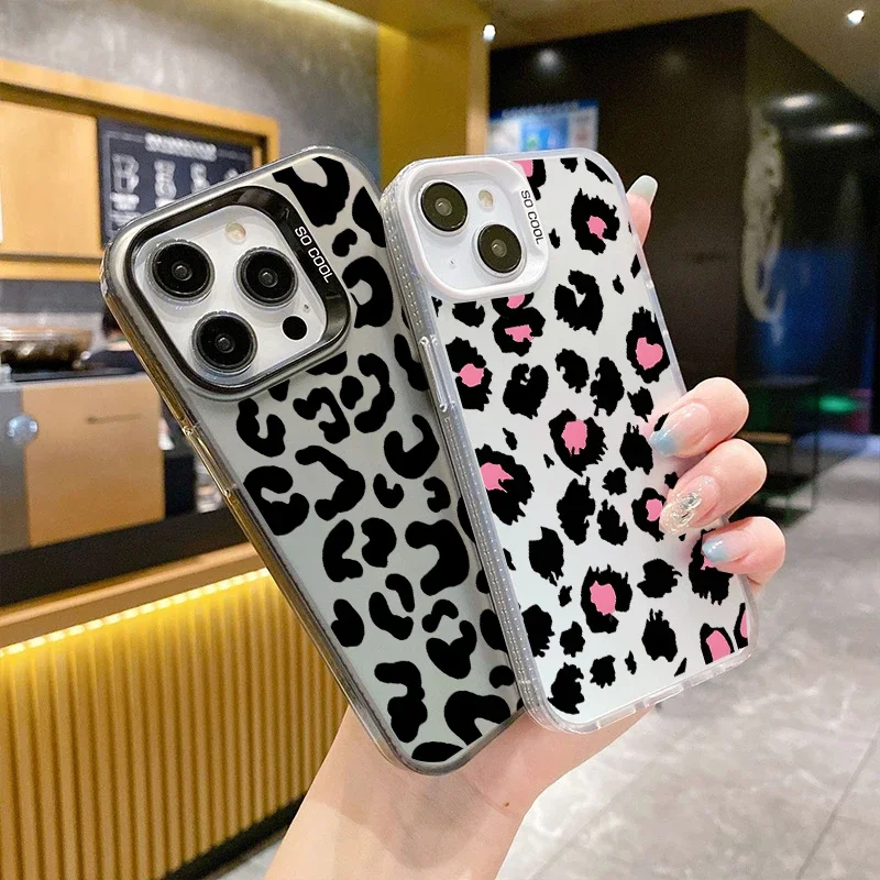 Leopard Print Plating Protective Phone Case