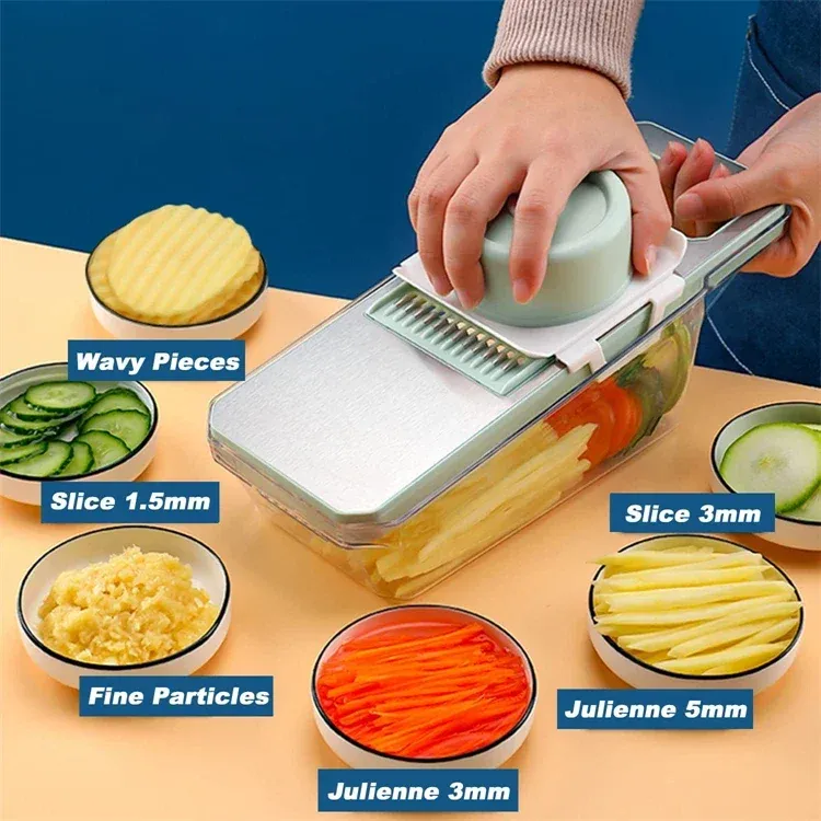 Multifunctional vegetable cutter, potato shredder, radish shredder, stainless steel vegetable cutting artifact