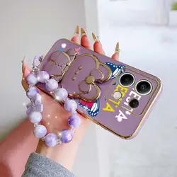 Dancing Butterfly Phone Case Set with Lanyard and Rabbit Stand - Redmi Note 13R (PURPLE)