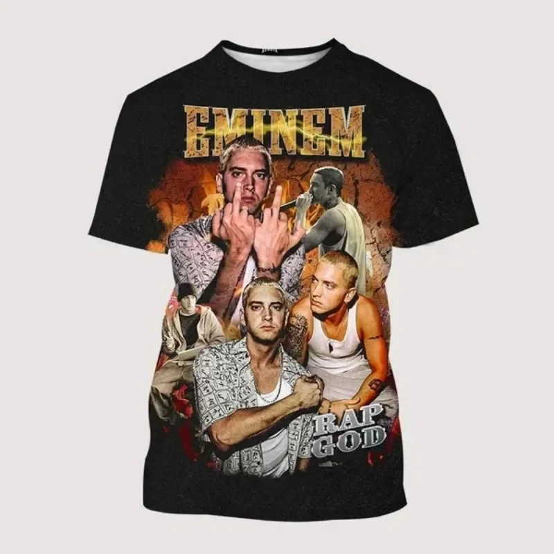 Eminem 3D Print Short Sleeve Hip Hop T Shirt