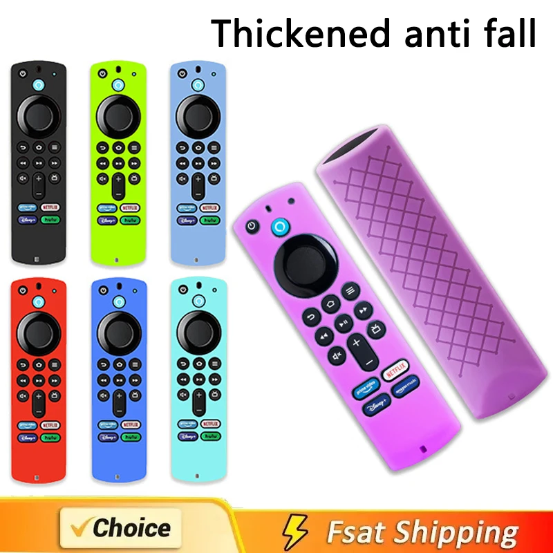 Glow-in-the-Dark Silicone Protective Case for Streaming Device Remote - Drop and Dust Proof