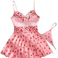 2 Piece Westerns Sexys Cherry Women Underwear Camisole Tank Top Shorts Nightdress Sleepdress Nightshirt Nightgown Lingerie Set