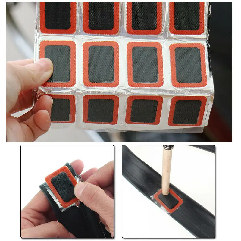 

48 Pieces of Tire Repair Film Motorcycle Tire Patch Bicycle Tire Inner Tube Puncture Repair Rubber Patch Tool