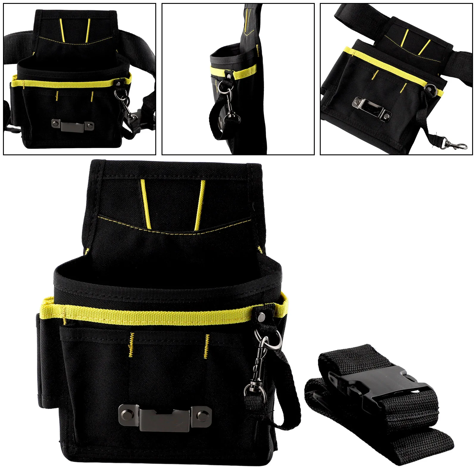 

Waist Storage Tool Bag With Pockets 600D Oxford Fabric Belt Tool Black Electrician Kits For Wrench Screwdriver Useful