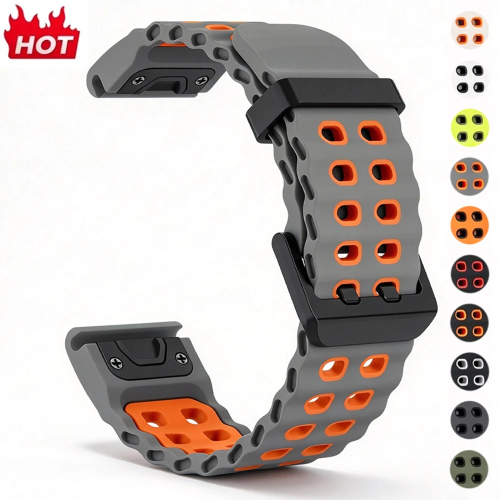 Premium Silicone Quick Fit Strap - 22/26mm Adjustable Bracelet
