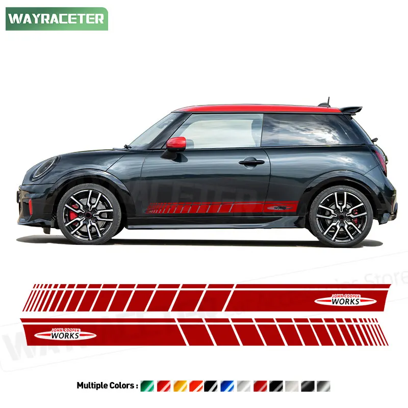 2 Pcs Edition John Cooper Works Door Side Stripes Sticker Graphics