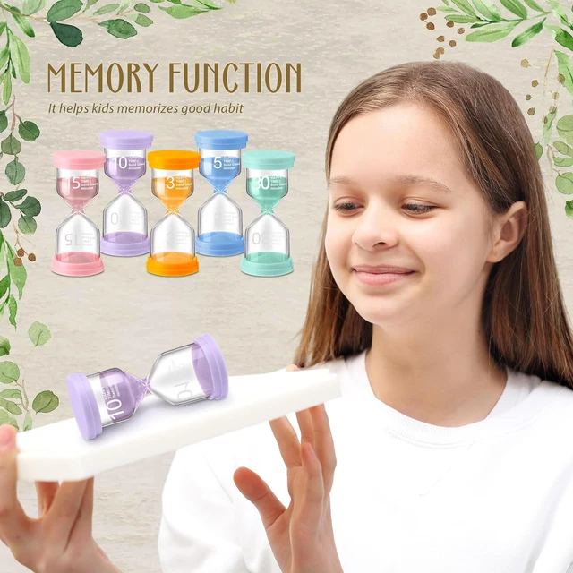 1PCS Colorful
  Hourglass Sand Timer: Children Kid Gift Toy Sand Clock - Image 7