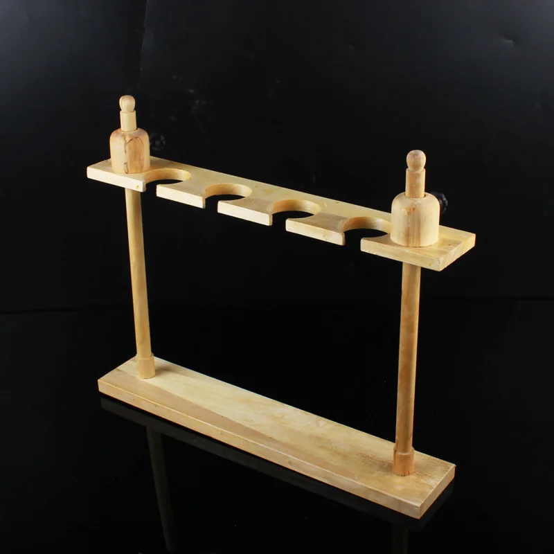 

Pear shaped separating funnel frame can be adjusted up and down, 4-hole wooden funnel frame