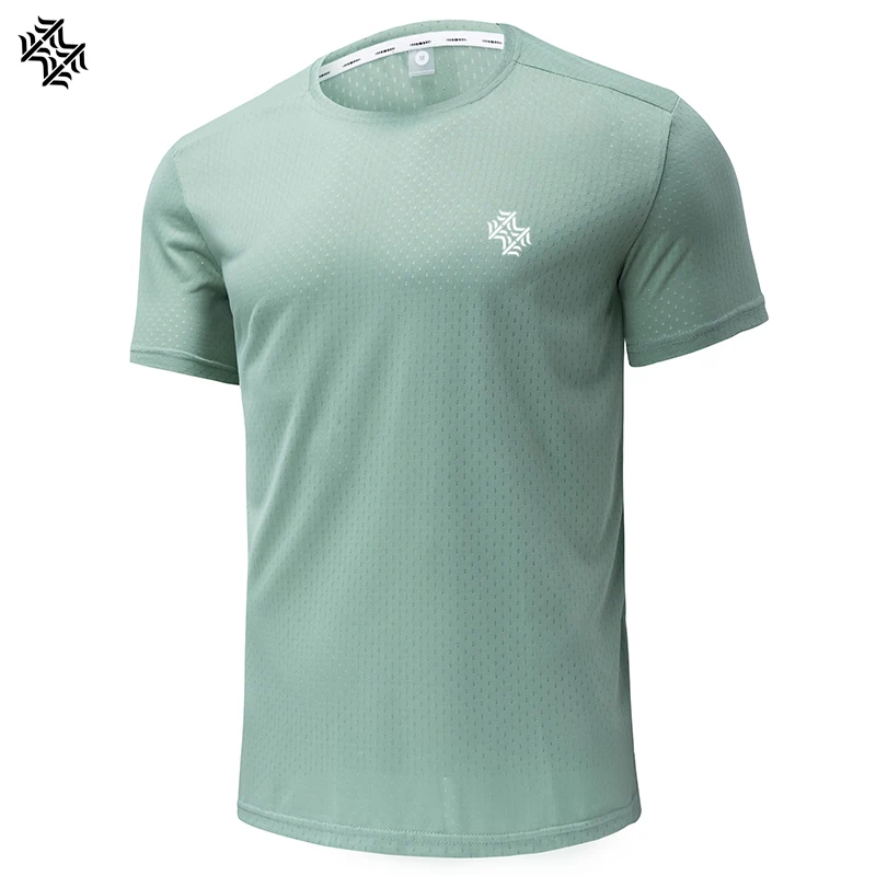 Summer Men's Breathable fitness Quick drying T-shirt Leisure Outdoor running short sleeve Gym Tops