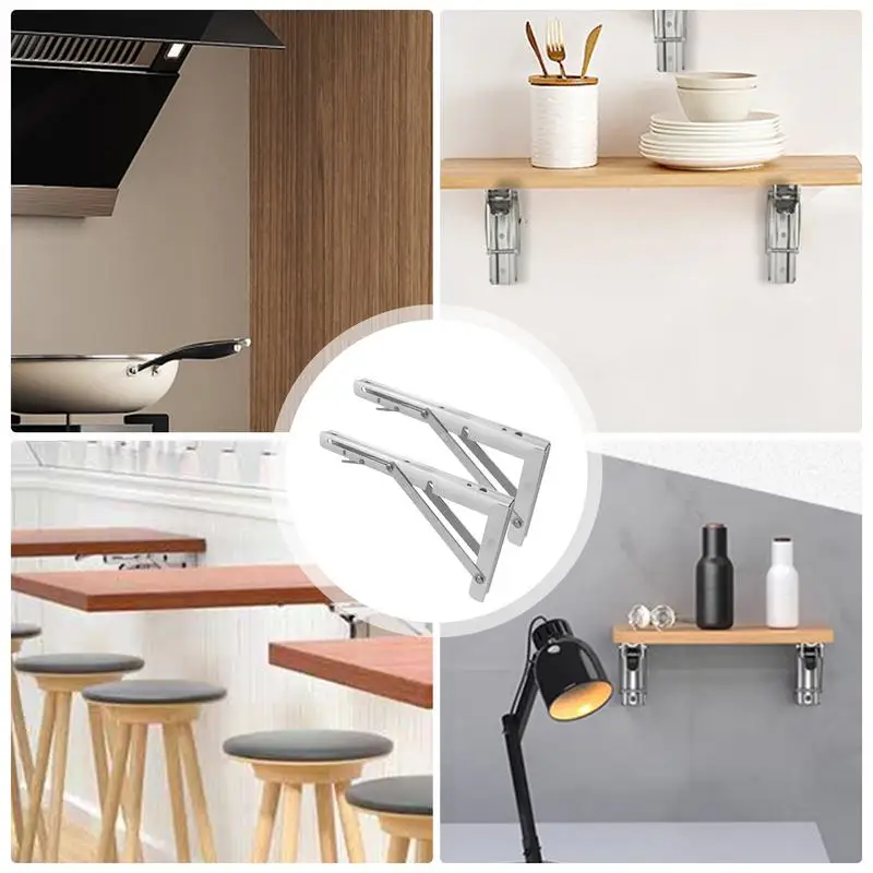 Triangle Shelf Bracket Folding Shelf Brackets Safe Space Saving Hinge In Triangular Shape For Living Room Garage Laundry Bedroom