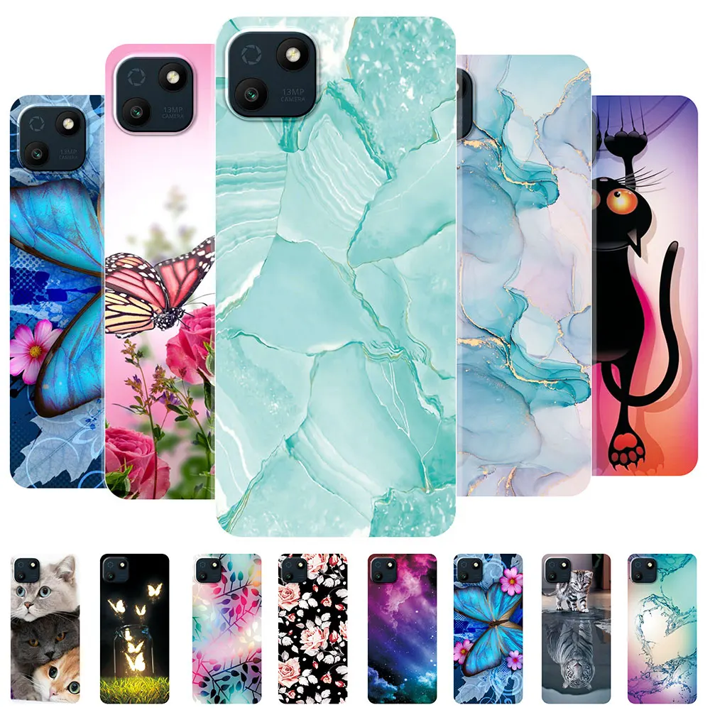 Per Wiko T10 Custodia Wikot10 6.5 ''Custodie Morbide In Silicone Trasparente Marmo Per Wiko T10 Coque Cover Posteriore W-V673-01 W-V673--02 Funda