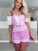New Fashion Pink Clear Transparent PVC Kitchen Apron Restaurant TPU Thick Hairdresser Cafe Waterproof Nail Salon 3 Pocket Apron 1