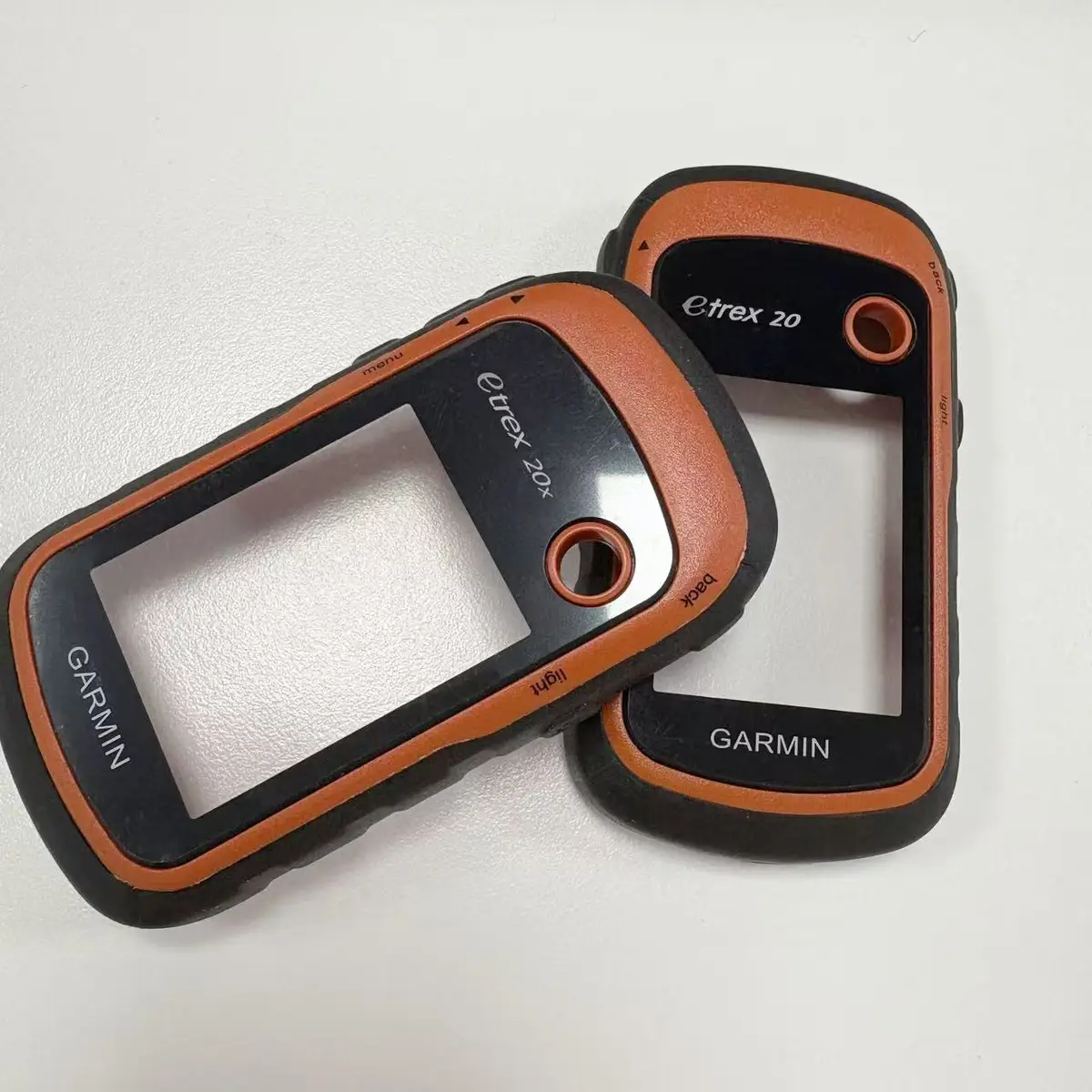For Garmin Etrex 20 20x Front Case With Glass Panel GPS Repair Orange Handheld Housing Shell With Power Button — view 6