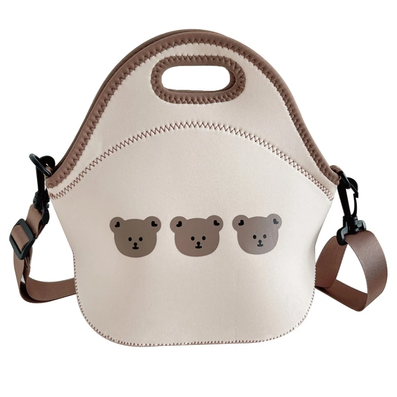 

Cartoon Bear Mummy Bag Mother and Baby Bag Crossbody Lunch Bags for Outdoor Traveling Camping Multifunctional Storage