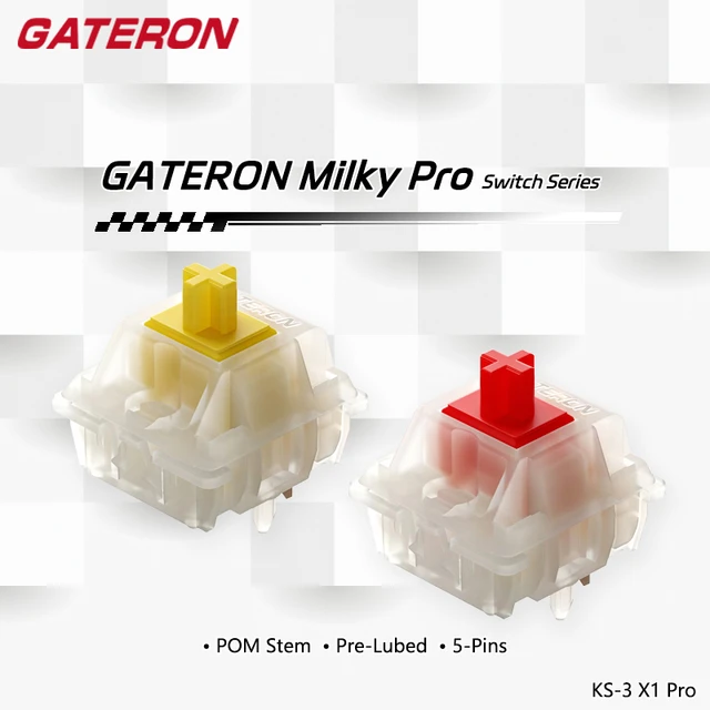 Gateron milky proスイッチ、ミルキーイエロープロ、レッドリニア 