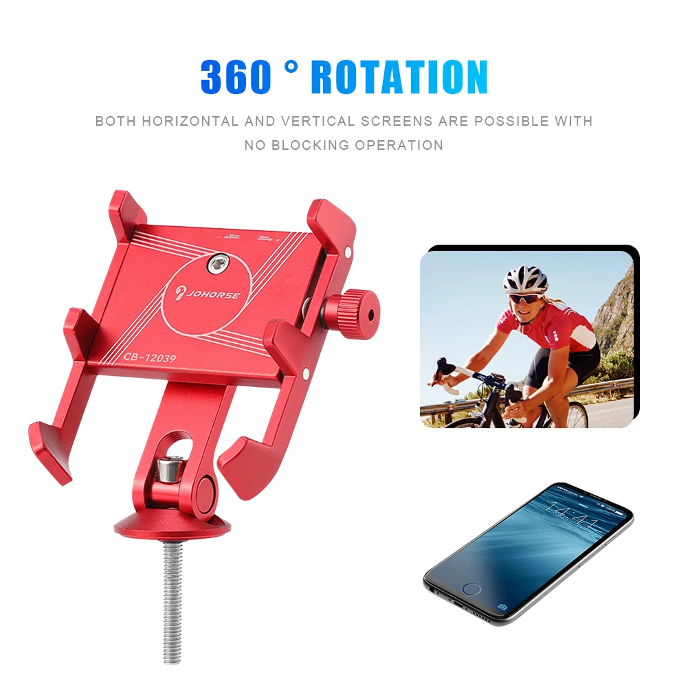 Bicycle Cell Phone Holder Shockproof MTB Phone Stand Rotatable Bike Handlebar Mount with 6mm Screw Cushioning Pad 2