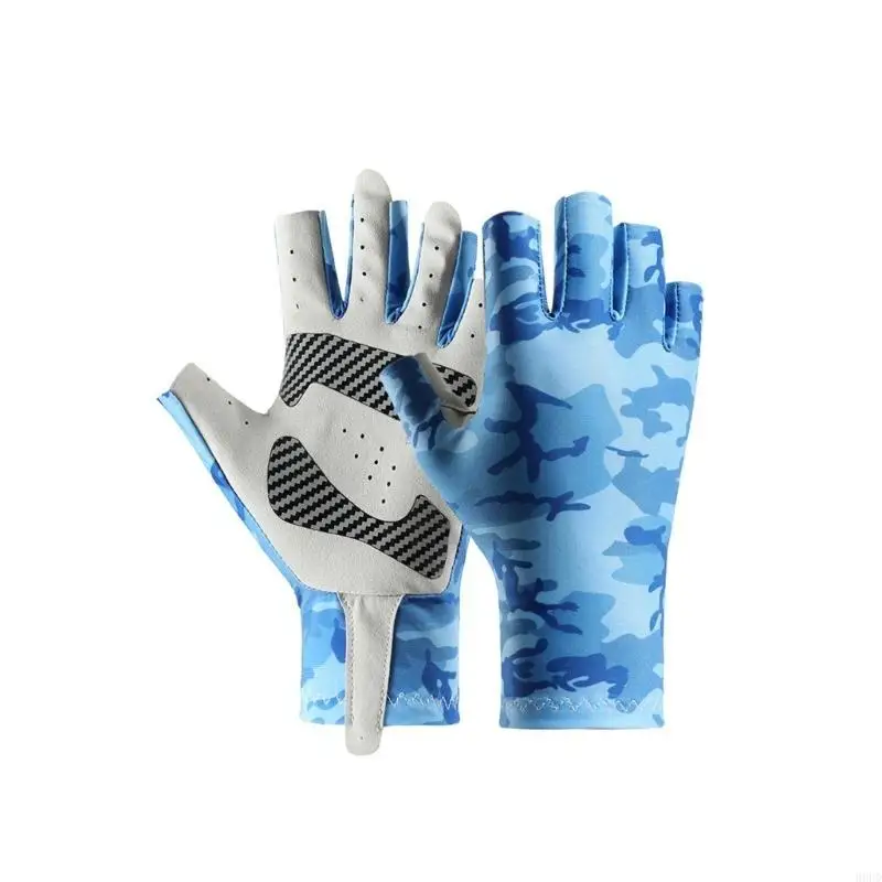 Outdoor -Sport -Halbfingerhandschuh atmungsaktiven fingerlosen Fahrradhandschuh schneller trocknend hoher elastischer 69HD – Detail 2
