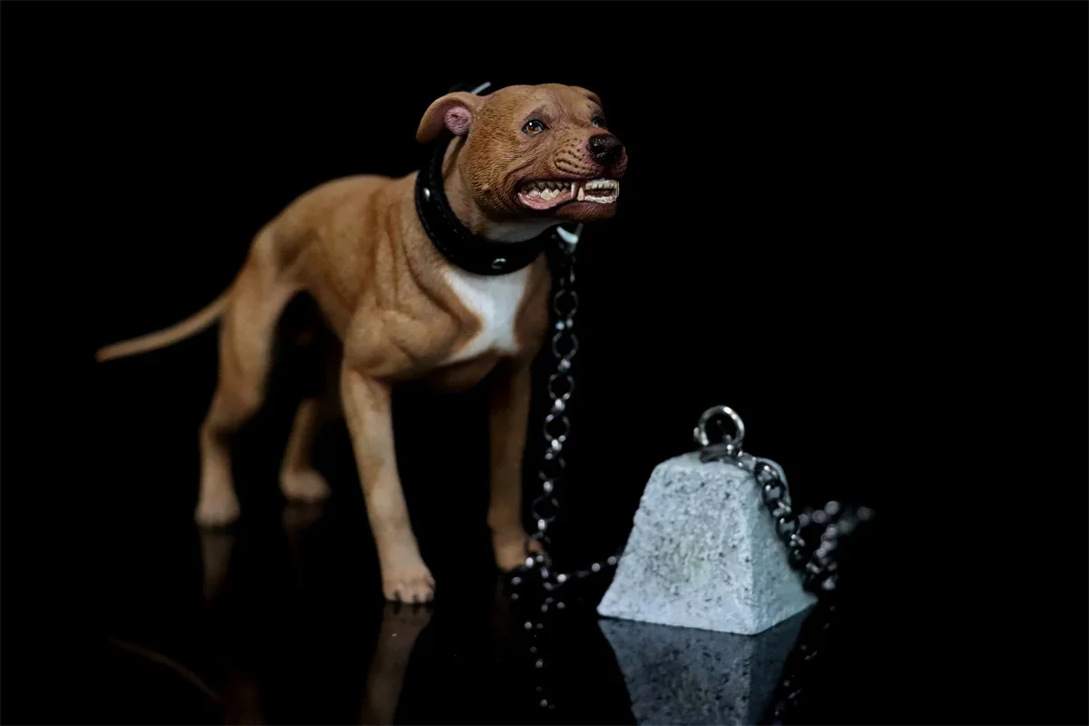 Pitbull 様 JXK Collectible Dog Figure: American Pit Bull Terrier, Expertly Hand-P
