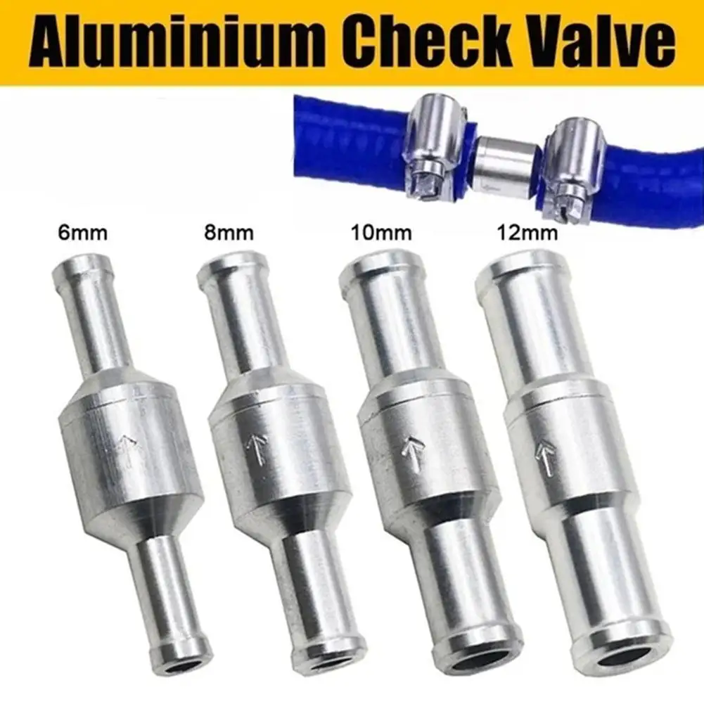 

6-12mm Non-return Valve One-way Non-return Check Valve Auminium Fuel Water Gas Air Vacuum 6mm/8mm/10mm/12mm