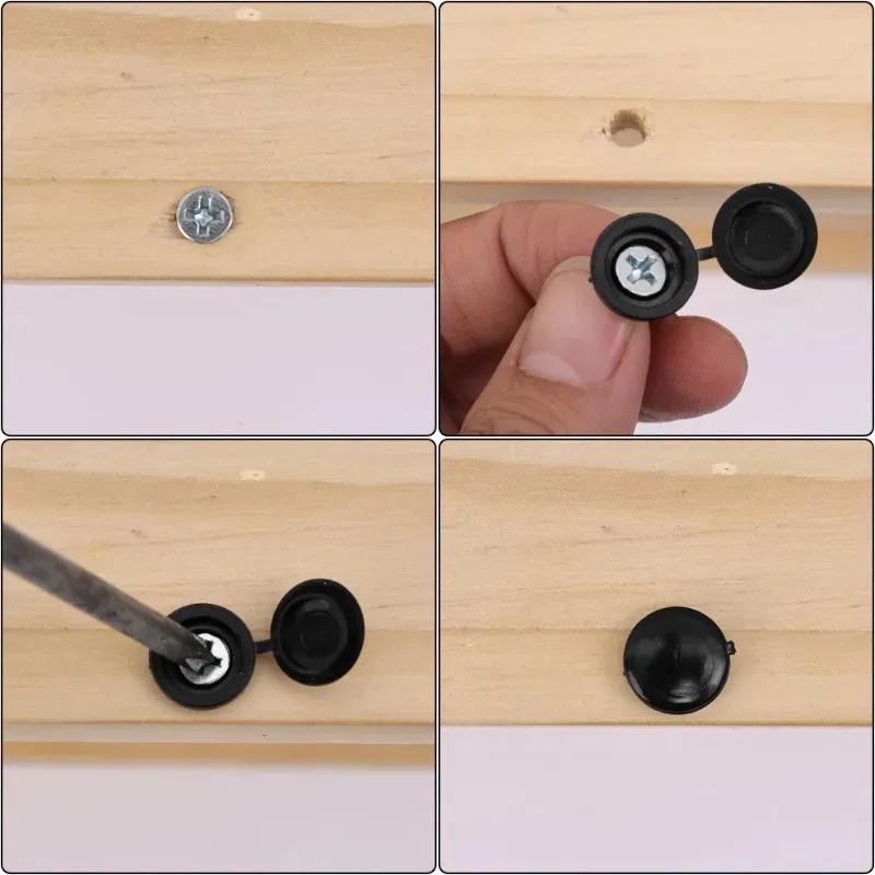 Screw Cover Cap White Black Grey Plastic One-piece Screw Cap Cover Nail Nuts Bolts Decorative Folding Ugly Covers